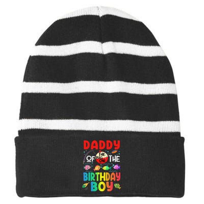 Cute Daddy Of The Birthday Ofishally One Birthday Outfit Striped Beanie with Solid Band