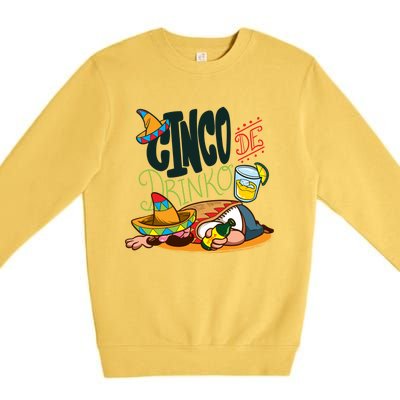 Cinco De O Mexican Cactus Guitar Cinco De Mayo Gift Premium Crewneck Sweatshirt