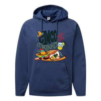 Cinco De O Mexican Cactus Guitar Cinco De Mayo Gift Performance Fleece Hoodie