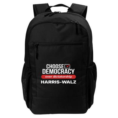 Choose Democracy Over Dictatorship Harris Walz Backpack