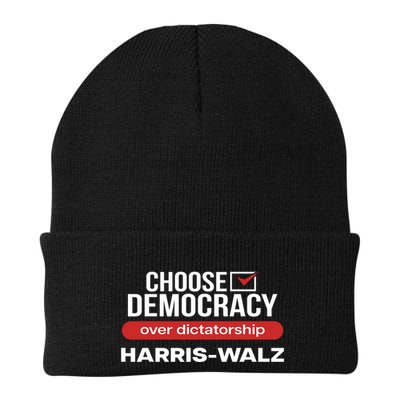 Choose Democracy Over Dictatorship Harris Walz Beanie