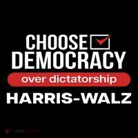 Choose Democracy Over Dictatorship Harris Walz Drawstring Bag