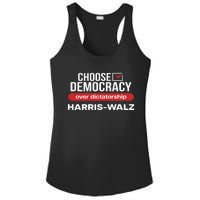 Choose Democracy Over Dictatorship Harris Walz Ladies PosiCharge Competitor Racerback Tank