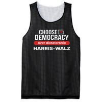 Choose Democracy Over Dictatorship Harris Walz Mesh Reversible Basketball Jersey Tank