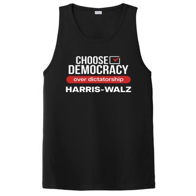 Choose Democracy Over Dictatorship Harris Walz PosiCharge Competitor Tank