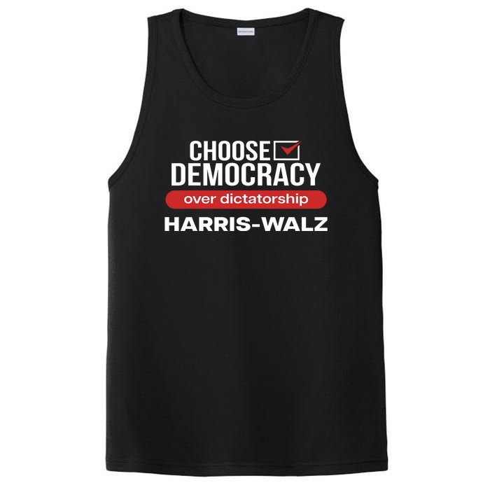 Choose Democracy Over Dictatorship Harris Walz PosiCharge Competitor Tank