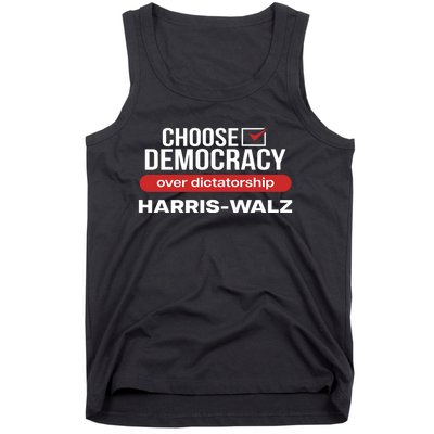 Choose Democracy Over Dictatorship Harris Walz Tank Top