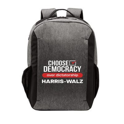 Choose Democracy Over Dictatorship Harris Walz Vector Backpack