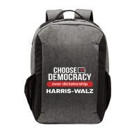 Choose Democracy Over Dictatorship Harris Walz Vector Backpack