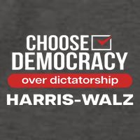 Choose Democracy Over Dictatorship Harris Walz Vector Backpack