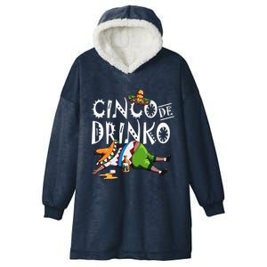 Cinco De O Mexican Sombrero Mustache Mexico Gift Hooded Wearable Blanket