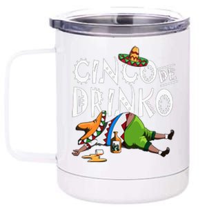 Cinco De O Mexican Sombrero Mustache Mexico Gift 12 oz Stainless Steel Tumbler Cup