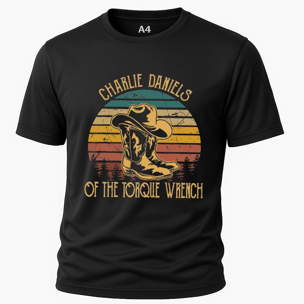Charlie Daniels Of The Torque Wrench Sunset Boots Hats Performance Shirt