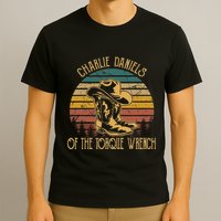 Charlie Daniels Of The Torque Wrench Sunset Boots Hats T-Shirt