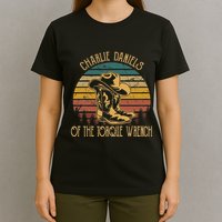 Charlie Daniels Of The Torque Wrench Sunset Boots Hats T-Shirt