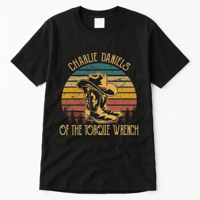 Charlie Daniels Of The Torque Wrench Sunset Boots Hats Tall T-Shirt