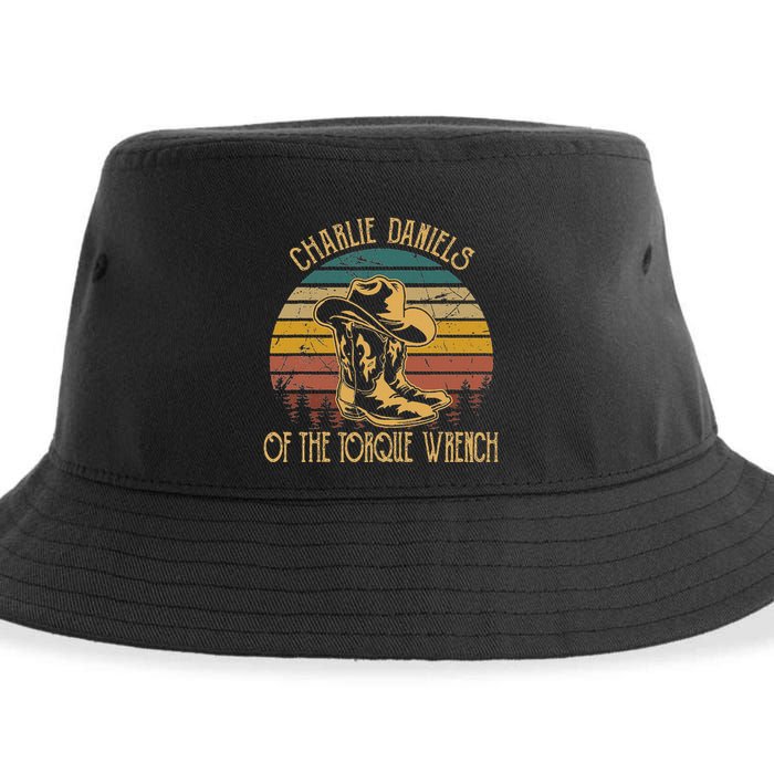 Charlie Daniels Of The Torque Wrench Sunset Boots Hats Sustainable Bucket Hat