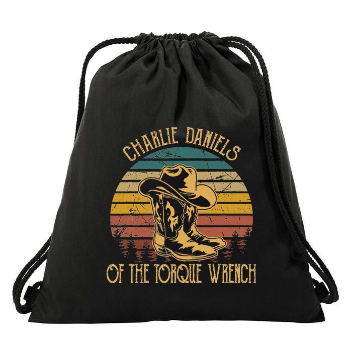 Charlie Daniels Of The Torque Wrench Sunset Boots Hats Drawstring Bag