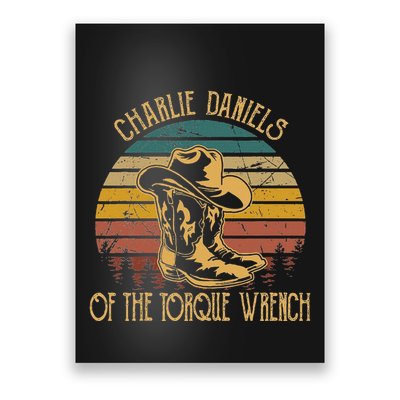 Charlie Daniels Of The Torque Wrench Sunset Boots Hats Poster