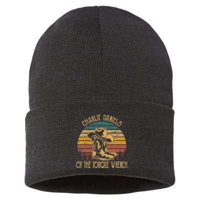 Charlie Daniels Of The Torque Wrench Sunset Boots Hats Sustainable Knit Beanie
