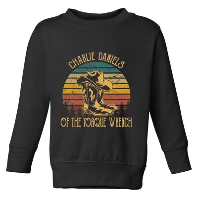 Charlie Daniels Of The Torque Wrench Sunset Boots Hats Toddler Sweatshirt