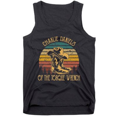 Charlie Daniels Of The Torque Wrench Sunset Boots Hats Tank Top