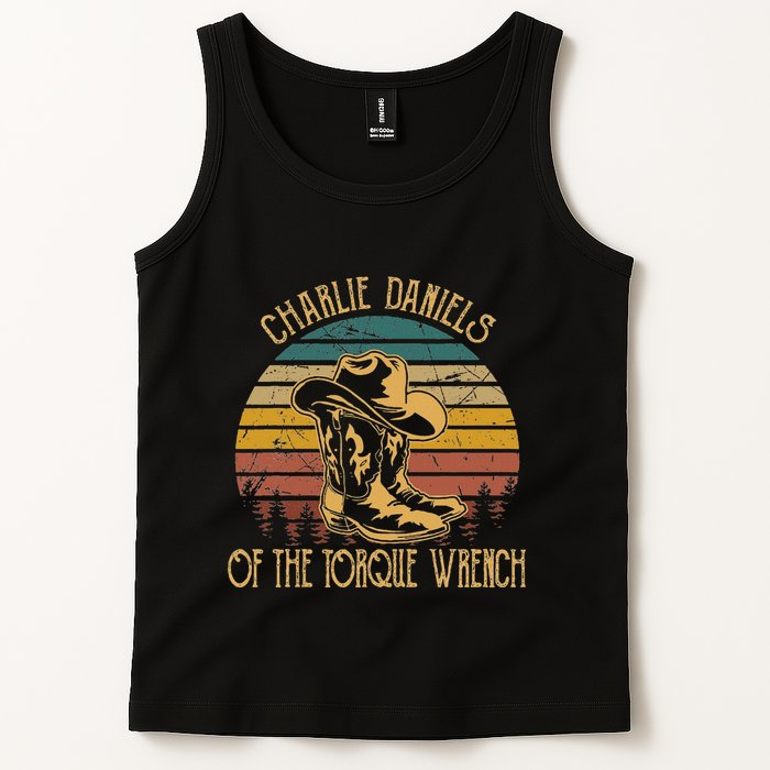 Charlie Daniels Of The Torque Wrench Sunset Boots Hats Tank Top
