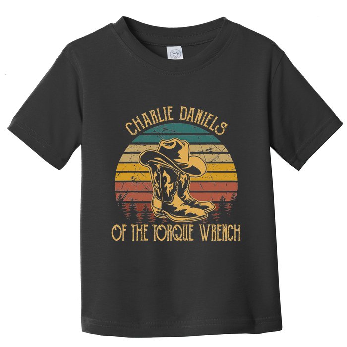 Charlie Daniels Of The Torque Wrench Sunset Boots Hats Toddler T-Shirt
