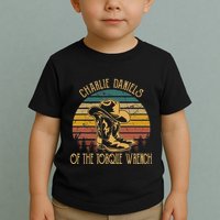 Charlie Daniels Of The Torque Wrench Sunset Boots Hats Toddler T-Shirt