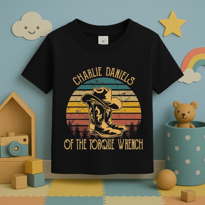 Charlie Daniels Of The Torque Wrench Sunset Boots Hats Toddler T-Shirt