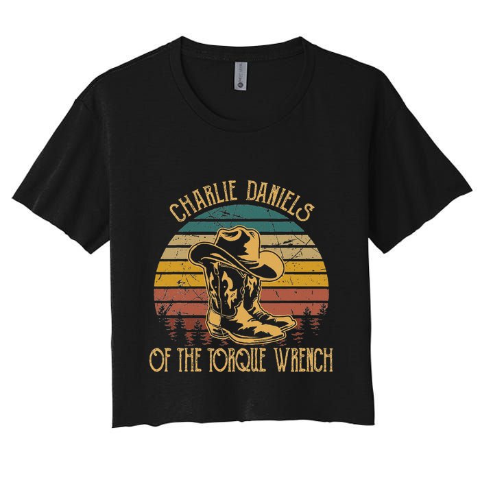 Charlie Daniels Of The Torque Wrench Sunset Boots Hats Crop Top