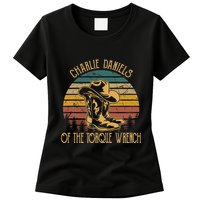 Charlie Daniels Of The Torque Wrench Sunset Boots Hats Womens T-Shirt