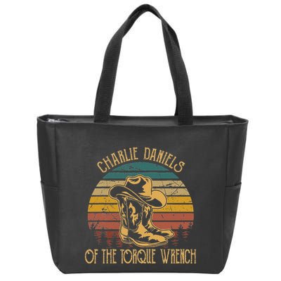 Charlie Daniels Of The Torque Wrench Sunset Boots Hats Zip Tote Bag
