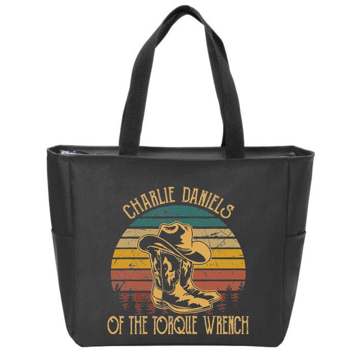 Charlie Daniels Of The Torque Wrench Sunset Boots Hats Zip Tote Bag