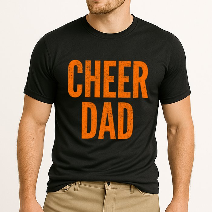 Cheer Dad Orange And Black Cheerleading Matching Parents Gift Cooling Performance Crew T-Shirt