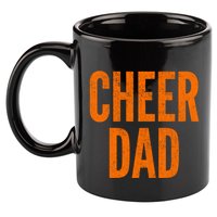 Cheer Dad Orange And Black Cheerleading Matching Parents Gift 11oz C Handle Ceramic Mug