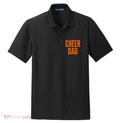 Cheer Dad Orange And Black Cheerleading Matching Parents Gift Dry Zone Grid Polo