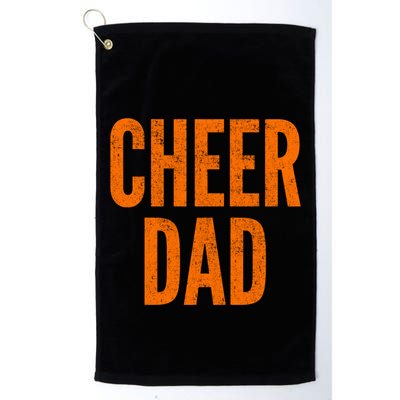 Cheer Dad Orange And Black Cheerleading Matching Parents Gift Golf Towel