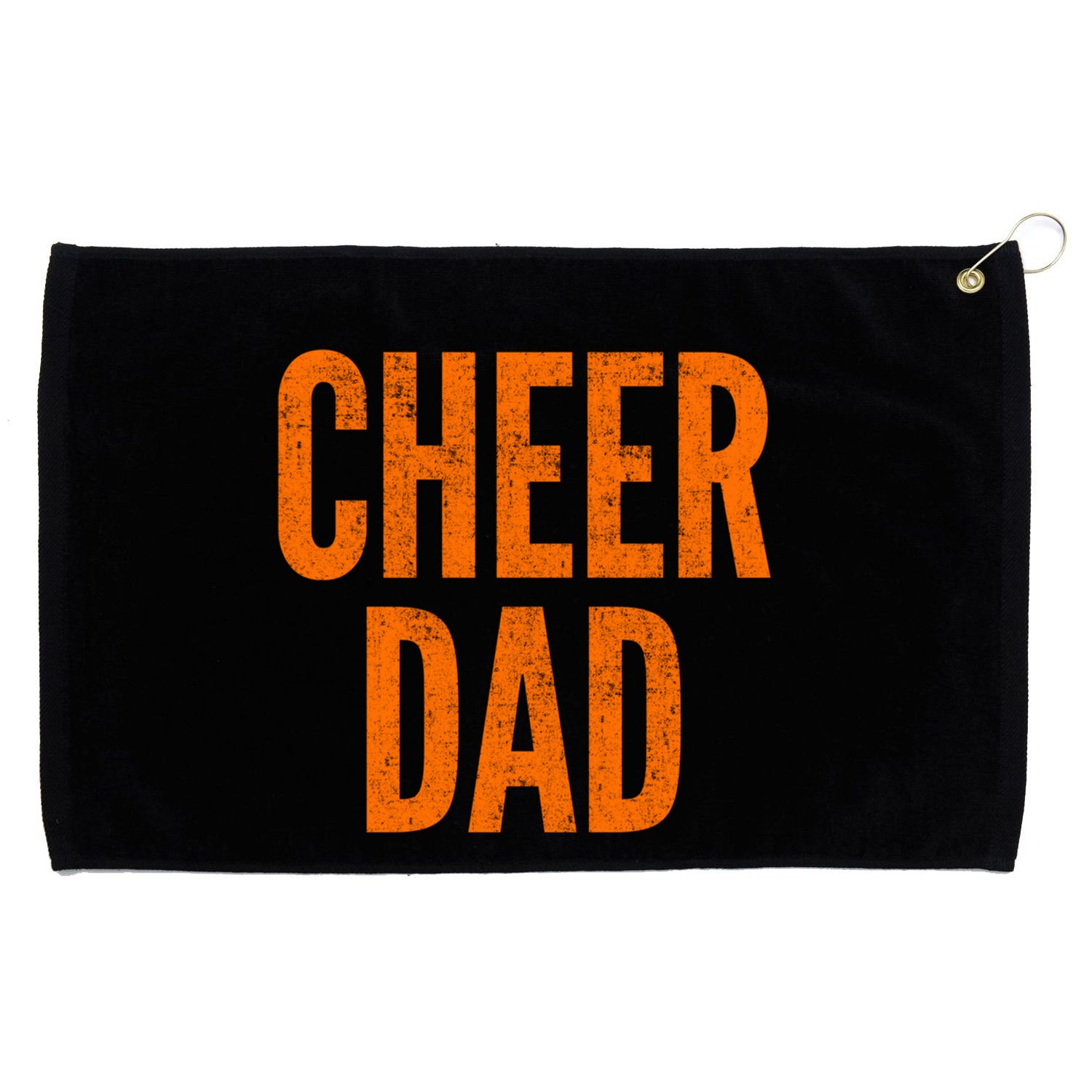 Cheer Dad Orange And Black Cheerleading Matching Parents Gift Grommeted Golf Towel