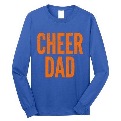 Cheer Dad Orange And Black Cheerleading Matching Parents Gift Long Sleeve Shirt