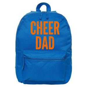 Cheer Dad Orange And Black Cheerleading Matching Parents Gift 16 in Basic Backpack