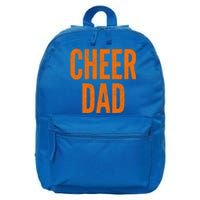 Cheer Dad Orange And Black Cheerleading Matching Parents Gift 16 in Basic Backpack