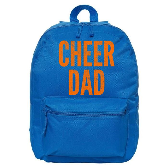 Cheer Dad Orange And Black Cheerleading Matching Parents Gift 16 in Basic Backpack