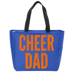 Cheer Dad Orange And Black Cheerleading Matching Parents Gift Zip Tote Bag