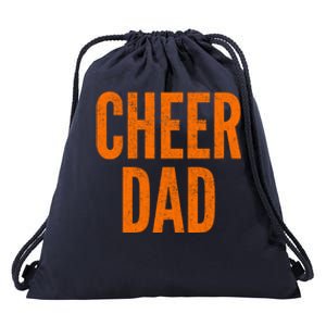 Cheer Dad Orange And Black Cheerleading Matching Parents Gift Drawstring Bag