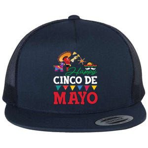 Cinco De O Gift Party Funny Cinco De Mayo Gift Flat Bill Trucker Hat