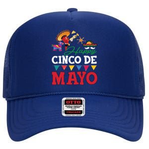 Cinco De O Gift Party Funny Cinco De Mayo Gift High Crown Mesh Back Trucker Hat