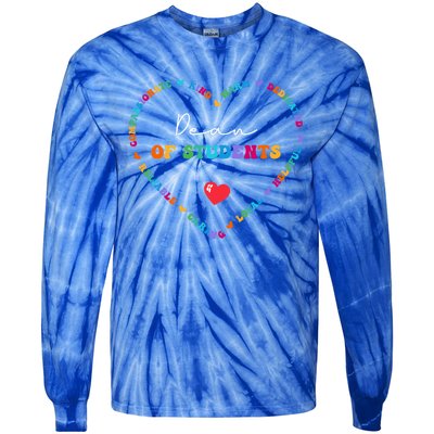 Cute Dean Of Students Appreciation Week Back To School Cool Gift Tie-Dye Long Sleeve Shirt