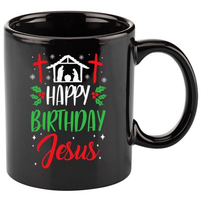 Christmas Day Outfit Happy Birthday Jesus Holiday 11oz C Handle Ceramic Mug