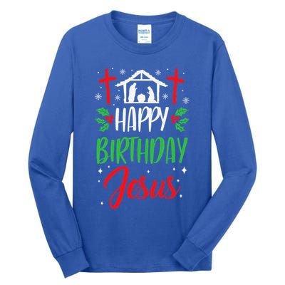 Christmas Day Outfit Happy Birthday Jesus Holiday Tall Long Sleeve T-Shirt